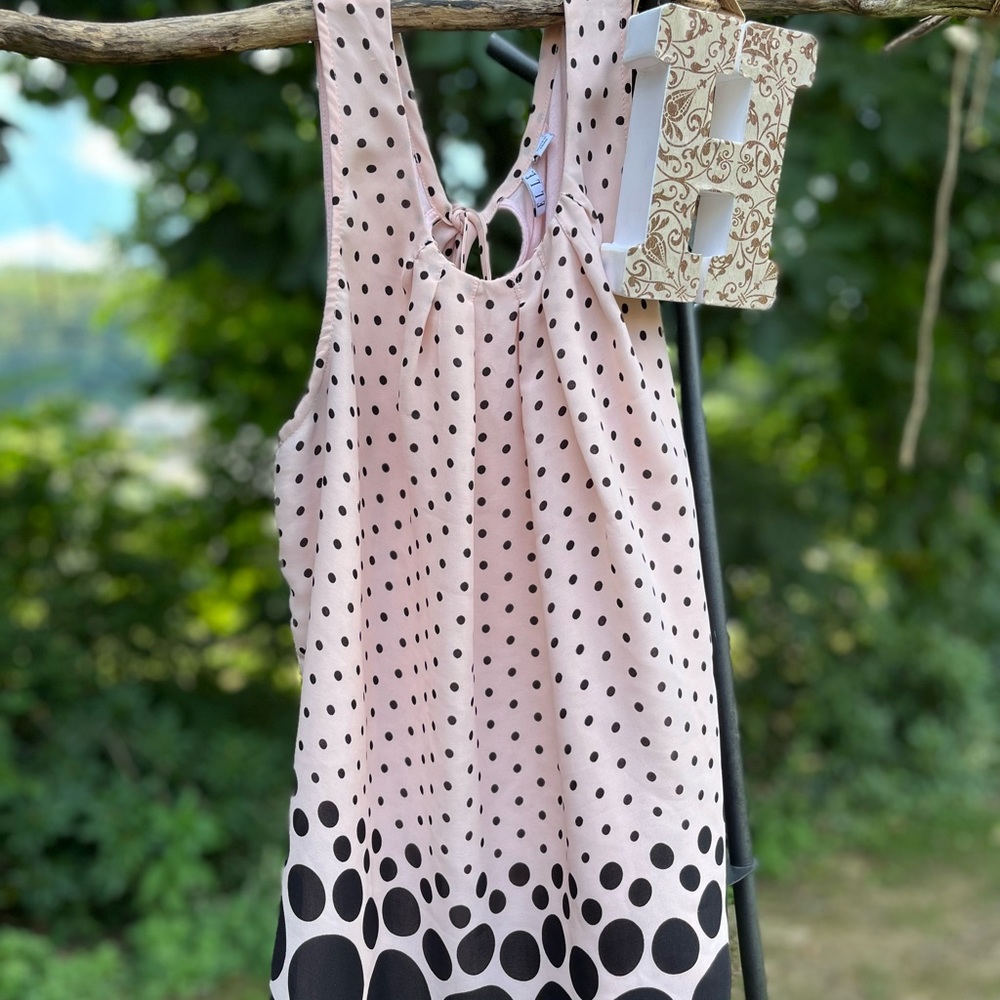 Pink polka dot tank for return to work and school!